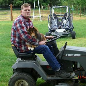Mowing the lawn