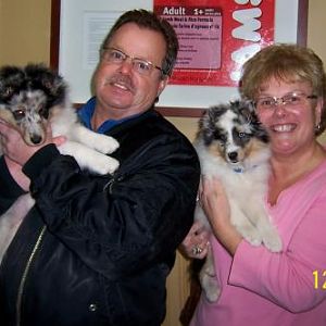 Sangria and Shiraz and their new mom and dad.