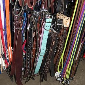One of the dozens of displays of beautiful leashes, collars, and accessories (and one of the reasons I brought limited cash and just a single credit c